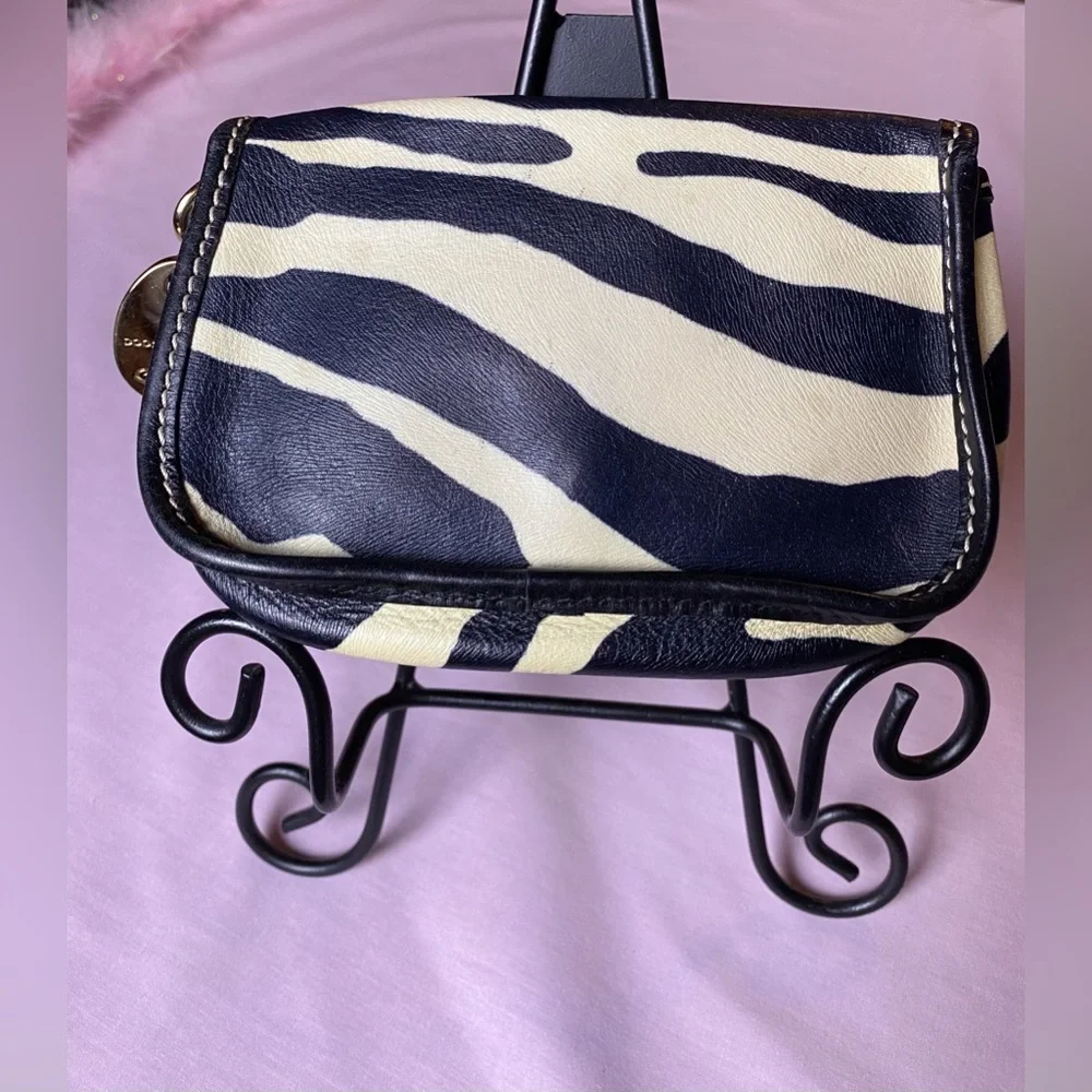 Dooney & Bourke Leather Zebra Print Pouch